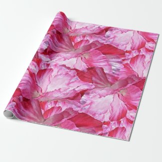 Floral Pink Red Poppy Flowers Wrapping Paper