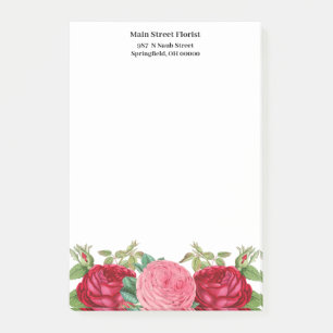 Floral Pink Red Roses Post-it Notes