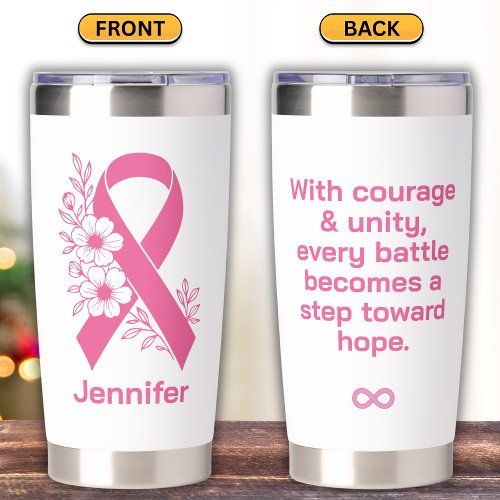 Floral Pink Ribbon - Breast Cancer Awareness