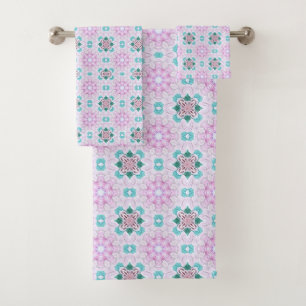 FLORAL PINK ROMANTIC BATH TOWEL SET