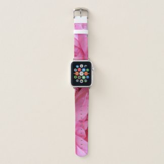 Floral Pink Rose Garden Flower Abstract Pattern Apple Watch Band