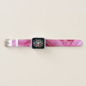 Floral Pink Rose Garden Flower Abstract Pattern Apple Watch Band (Front)