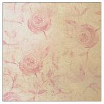 Floral Pink Rose Pattern Gold Shimmer Elegant Fabric