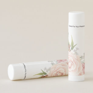 Floral Pink Roses and Greenery Lip Gloss Balm