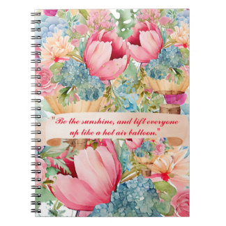 Floral Pink Spiral Photo Notebook