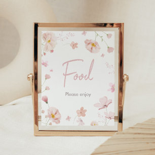 Floral Pink Spring Baby in Bloom Baby Shower Food Poster