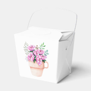 Floral Pink Teacup Spring Tea Party Bridal Shower Favor Boxes
