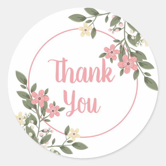 thank you floral stickers