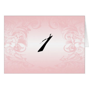 Floral Pink Vintage Wedding Table Number