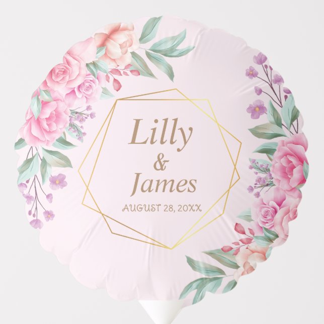 Floral Pink wedding  Balloon (Front)