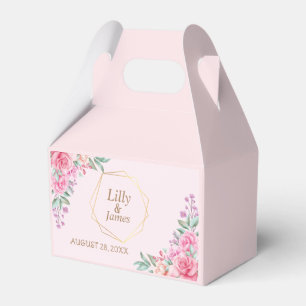Floral Pink wedding Favor Boxes