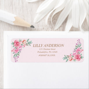 Floral Pink wedding Label