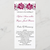 floral pink Wedding program