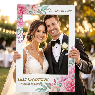 Floral Pink wedding   Selfie Frame