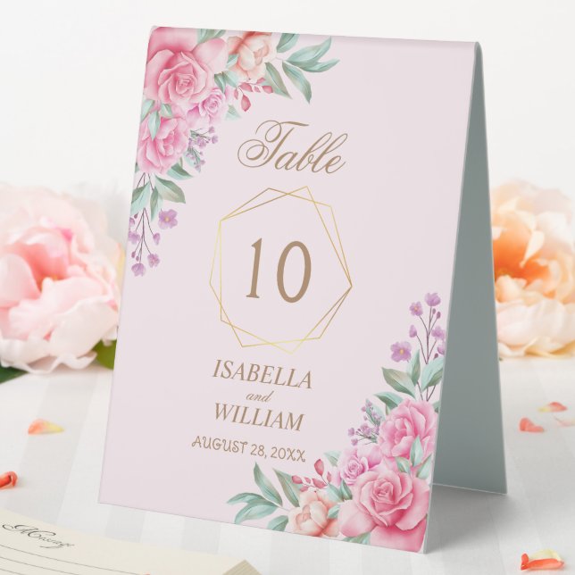 Floral Pink wedding   Table Tent (In SItu (Wedding))