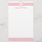 Floral Pink White Monogram Initial Stationery