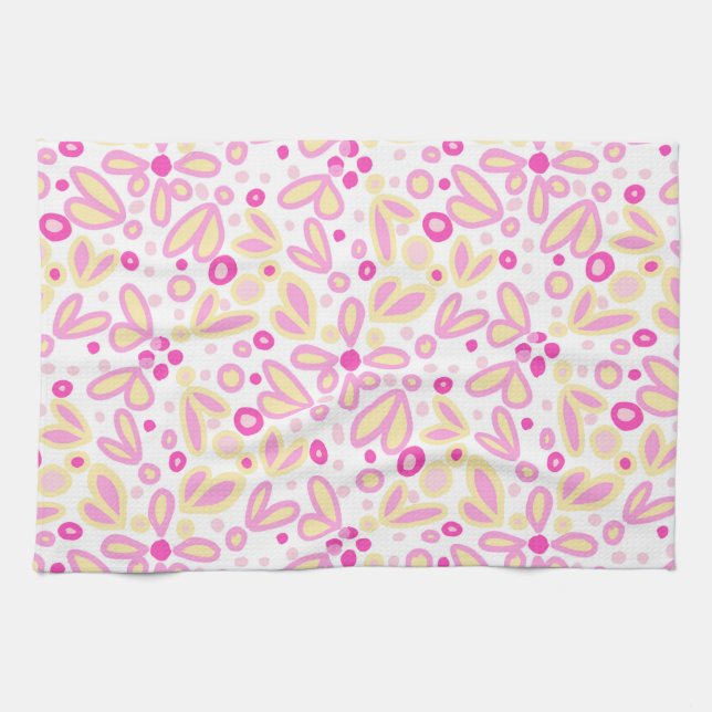 Floral Pinks Kitchen Towel (Horizontal)