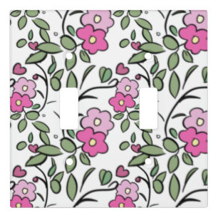 Floral Pinks Light Switch Cover