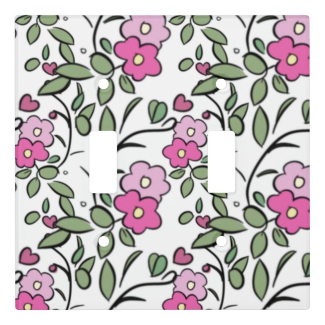 Floral Pinks Light Switch Cover (Front)