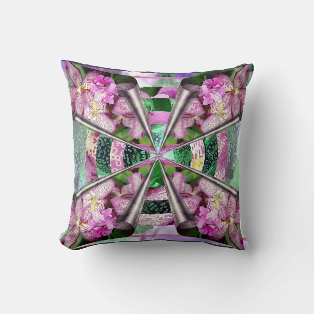 Floral Pinwheel Throw Pillow (Front)