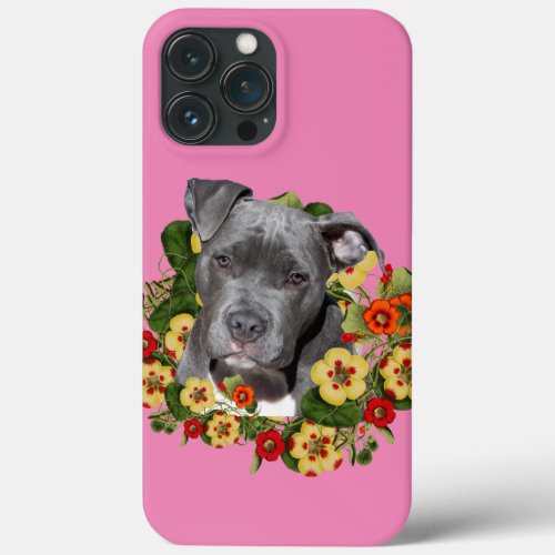 Floral pitbull mom  iPhone 13 pro max case