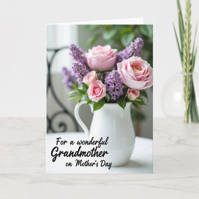 Floral Pitcher Greeting Card (Front)