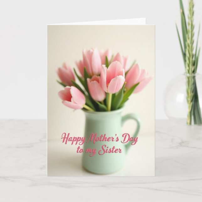 Floral Pitcher Mothers Day Card (Front)