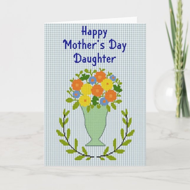 Floral Pixel Mothers Day Card (Front)