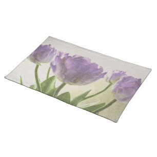 Floral placemat Pastel tulip flower design