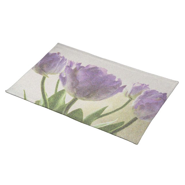 Floral placemat | Pastel tulip flower design (On Table)