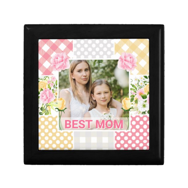 Floral & Plaid Photo Frame Mother's Day Gift Box (Front)