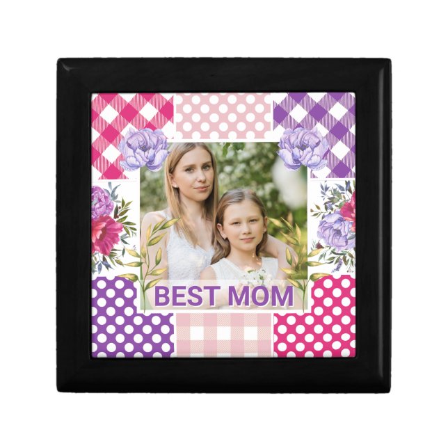 Floral & Plaid Photo Frame Mother's Day Gift Box (Front)