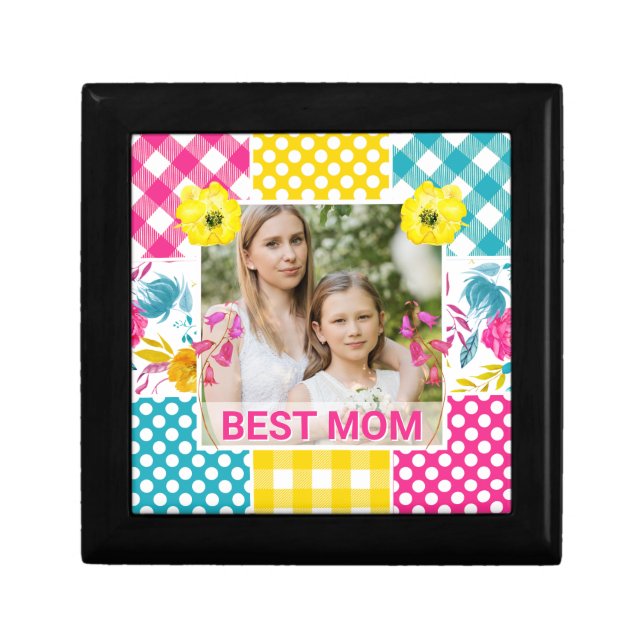 Floral & Plaid Photo Frame Mother's Day Gift Box (Front)