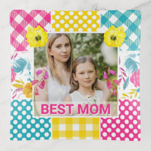 Floral & Plaid Photo Frame Mother's Day Trinket Tray