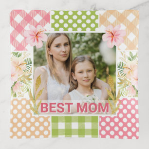 Floral & Plaid Photo Frame Mother's Day Trinket Tray