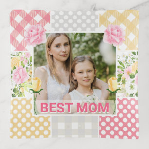 Floral & Plaid Photo Frame Mother's Day Trinket Tray