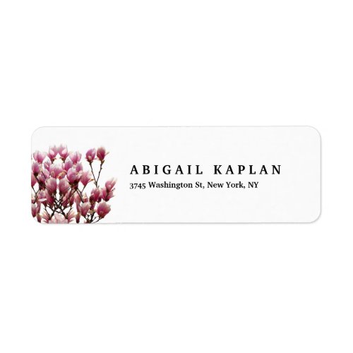 Floral Plain Elegant Modern Black White Minimalist Label