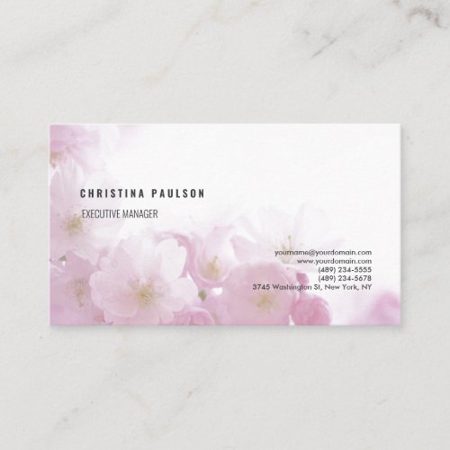 Floral Plain Professional Minimalist Feminine Business Card