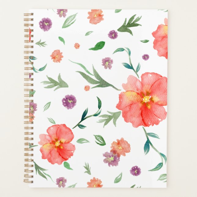 Floral Planner – Christmas Gift for Teacher Mom (Front)
