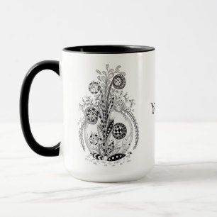 Floral Plant in Tangle Design - Mug