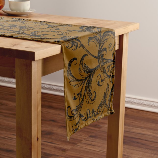 Floral Plant Print Table Runner (In Situ)