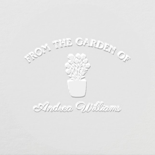 Floral Planter Personalized Gardener Name Embosser (Design)