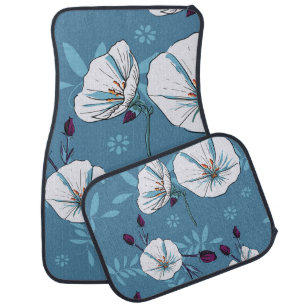 Floral plants botanical seamless pattern backgroun car floor mat