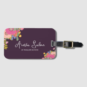 Floral & Plum Hair Luggage Tag