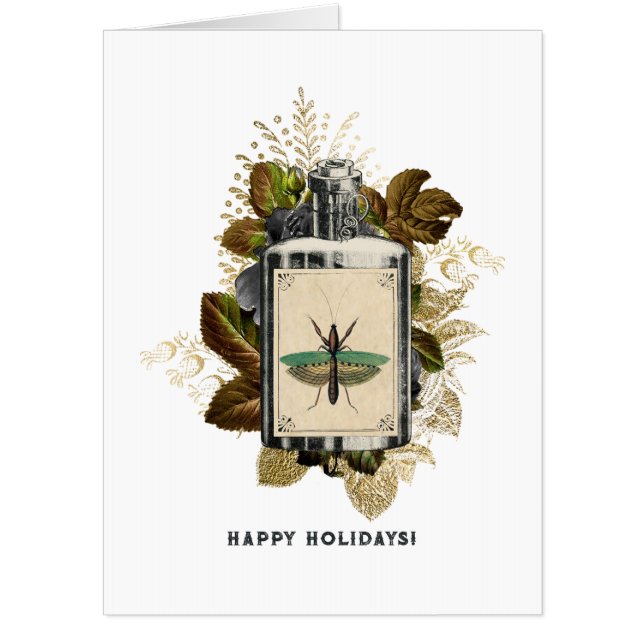 Floral Poison Lotion Halloween Gothic Card (Front)