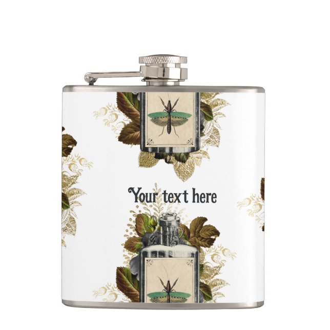 Floral Poison Lotion Halloween Gothic Flask (Front)