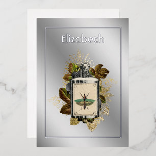 Floral Poison Lotion Halloween Gothic Foil Invitat Foil Invitation