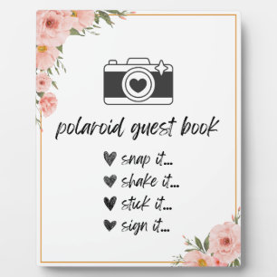Floral Polaroid Guest Book Table Sign Plaque