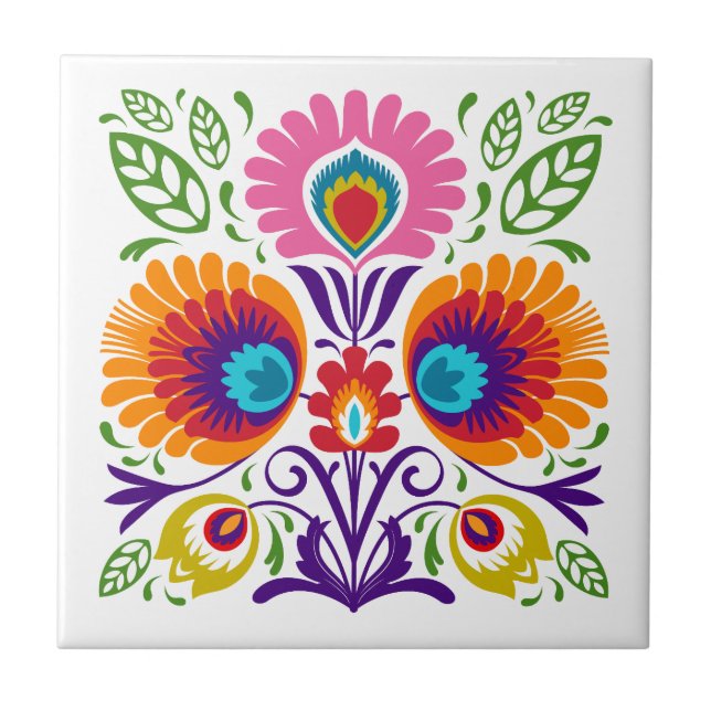 Floral Polish Folk Tile (Front)