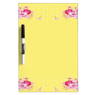Floral Polka Dot Dry Erase Board